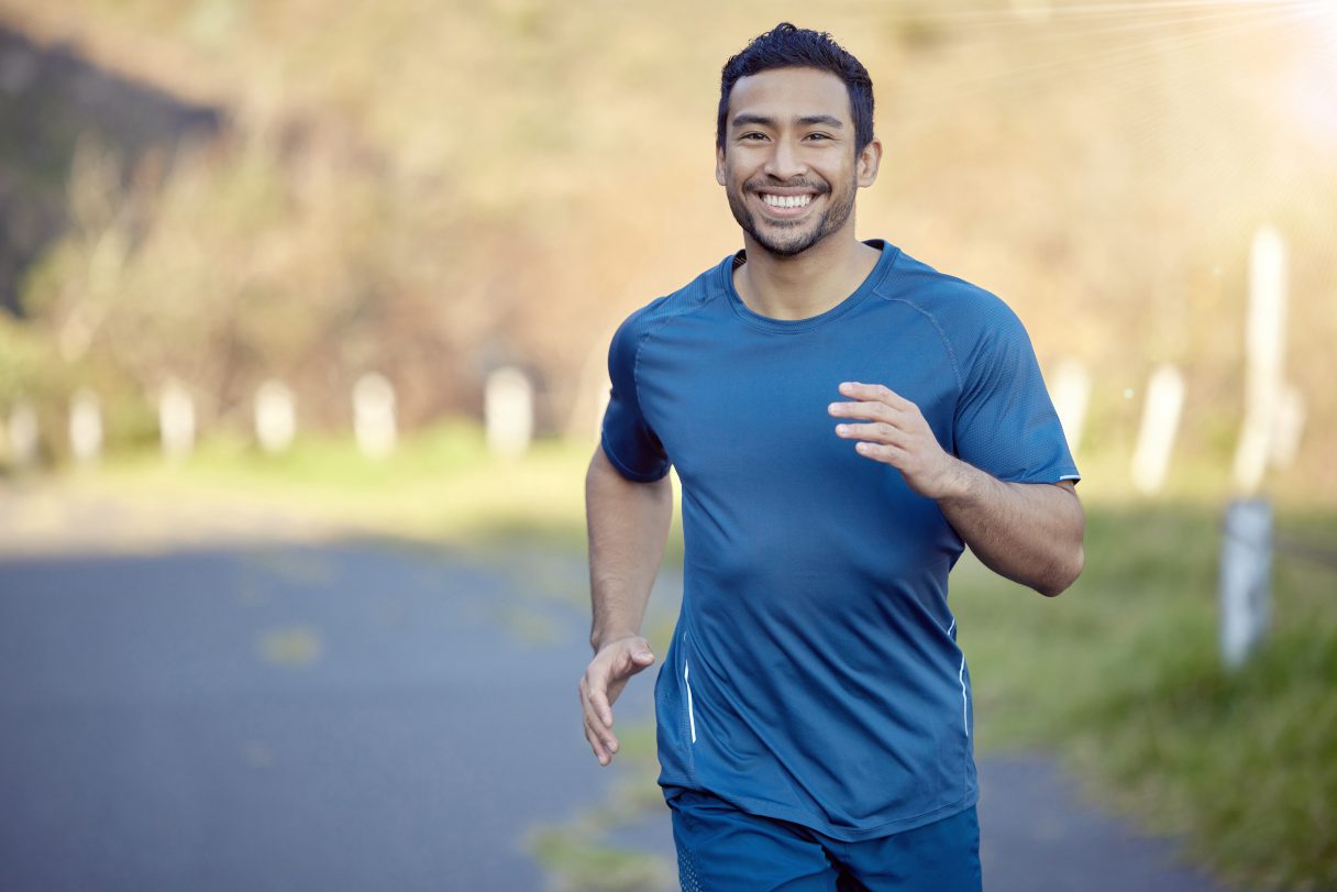 Man running outside