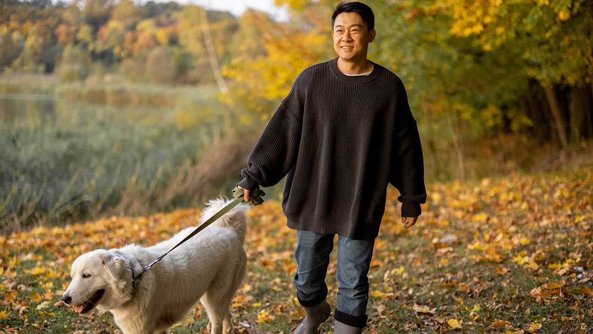 Man walking dog