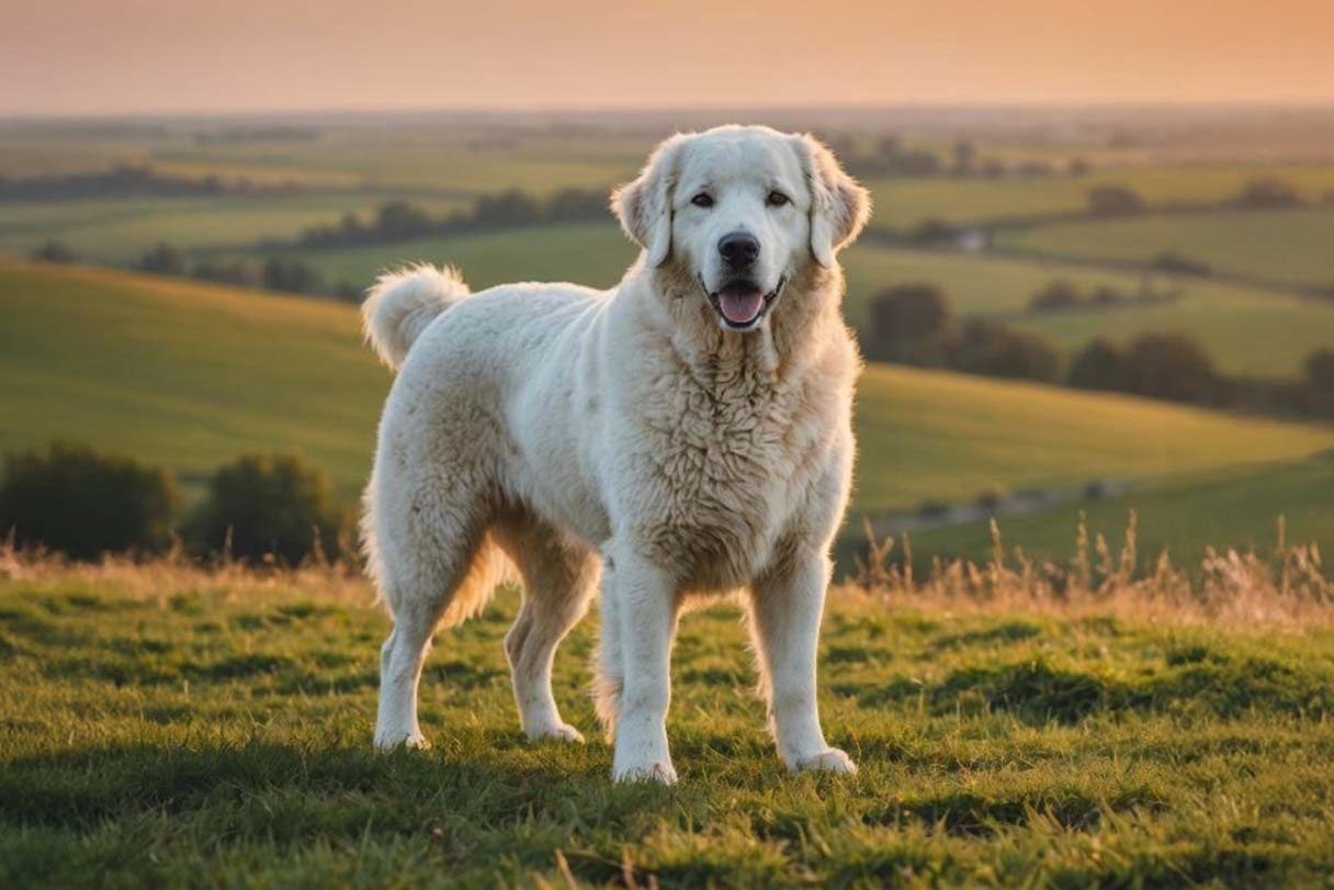 Great Pyrenees standing in grass