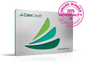 CareCredit Financing Card with 2024 New Beauty award seal