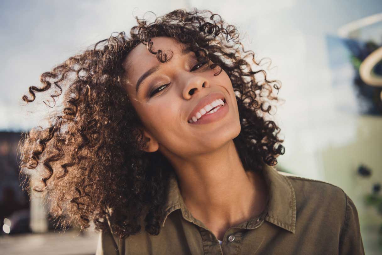 Woman smiling