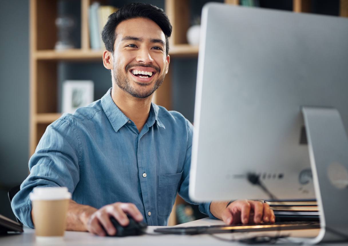 Man working at a laptop