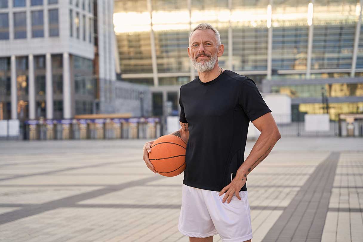 Man holding a basketball