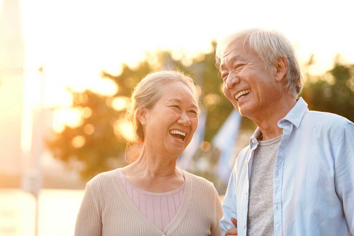 Senior couple laughing together
