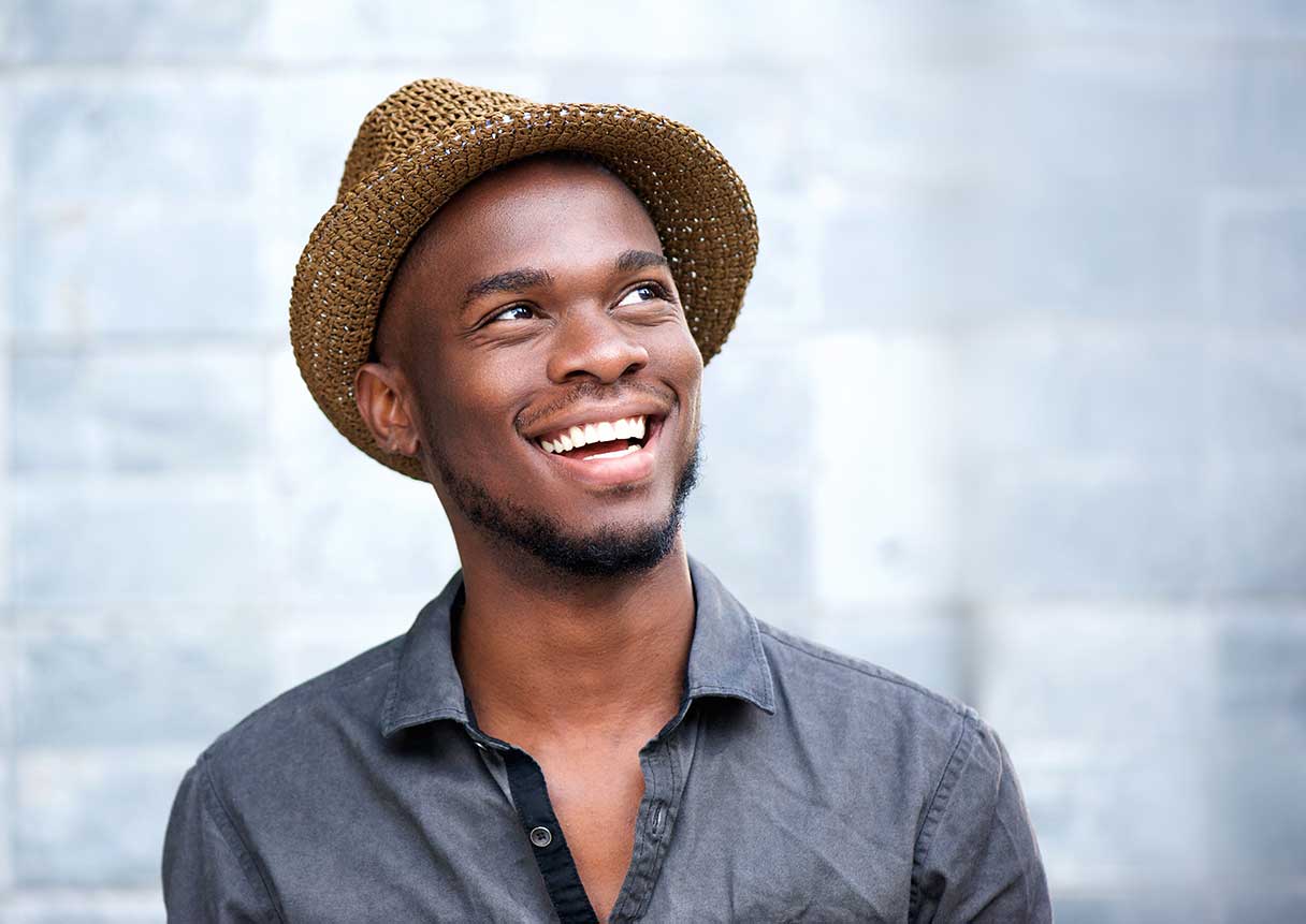 Close-up of man smiling