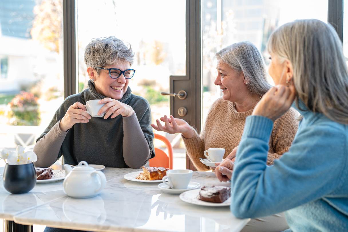 Women having coffee together