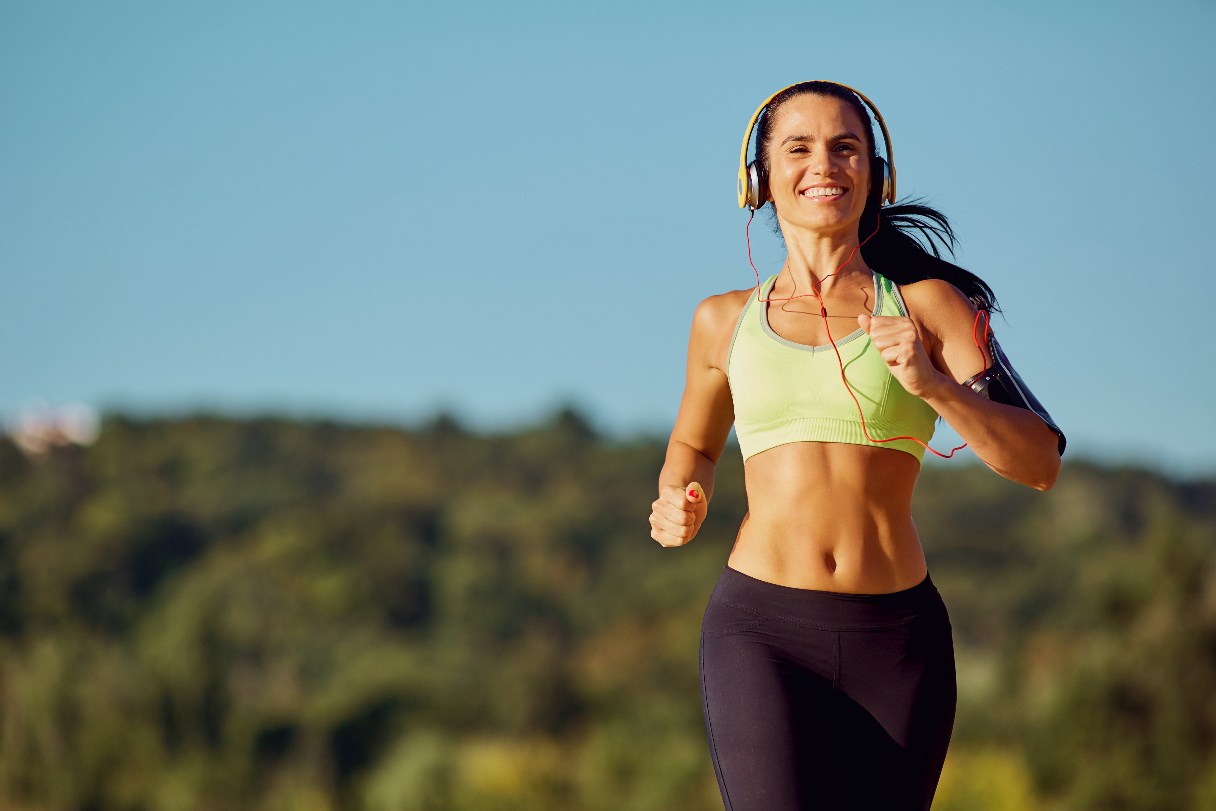 Woman running outside