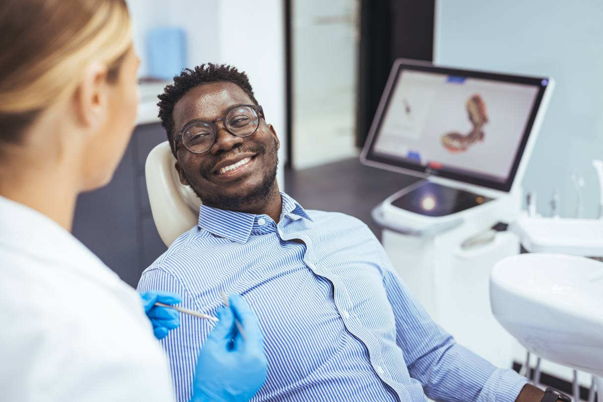 Man receiving dental exam
