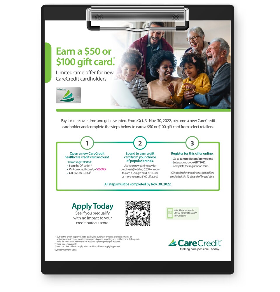 $50 or $100 Gift Card Offer