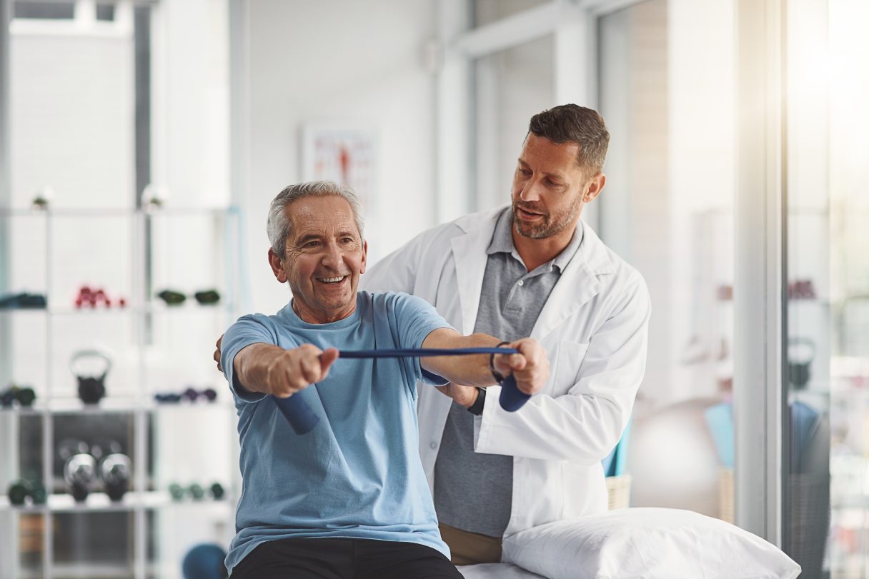 Chiropractor working with a patient