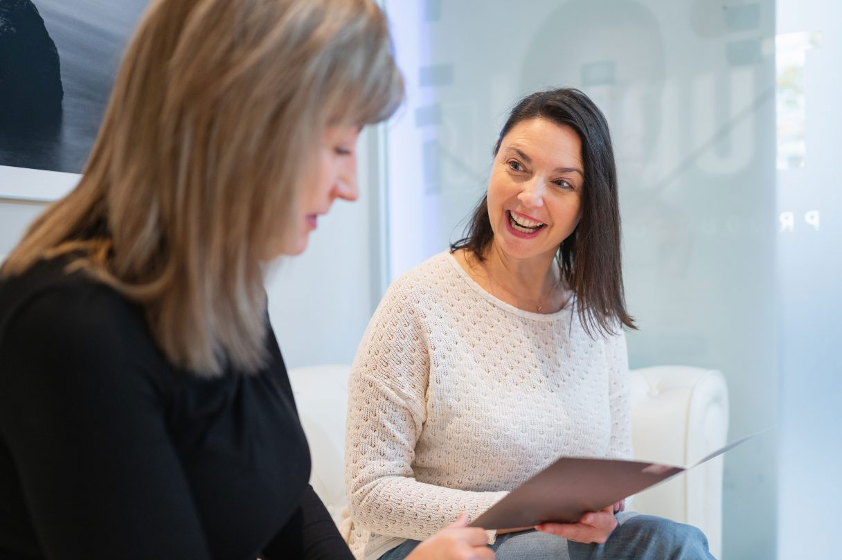 Woman speaking with provider
