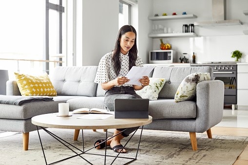 Woman looking at paperwork
