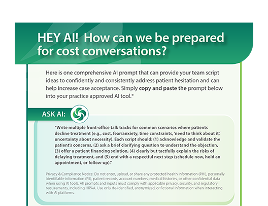 This AI prompt can help you be prepared when patients hesitate.