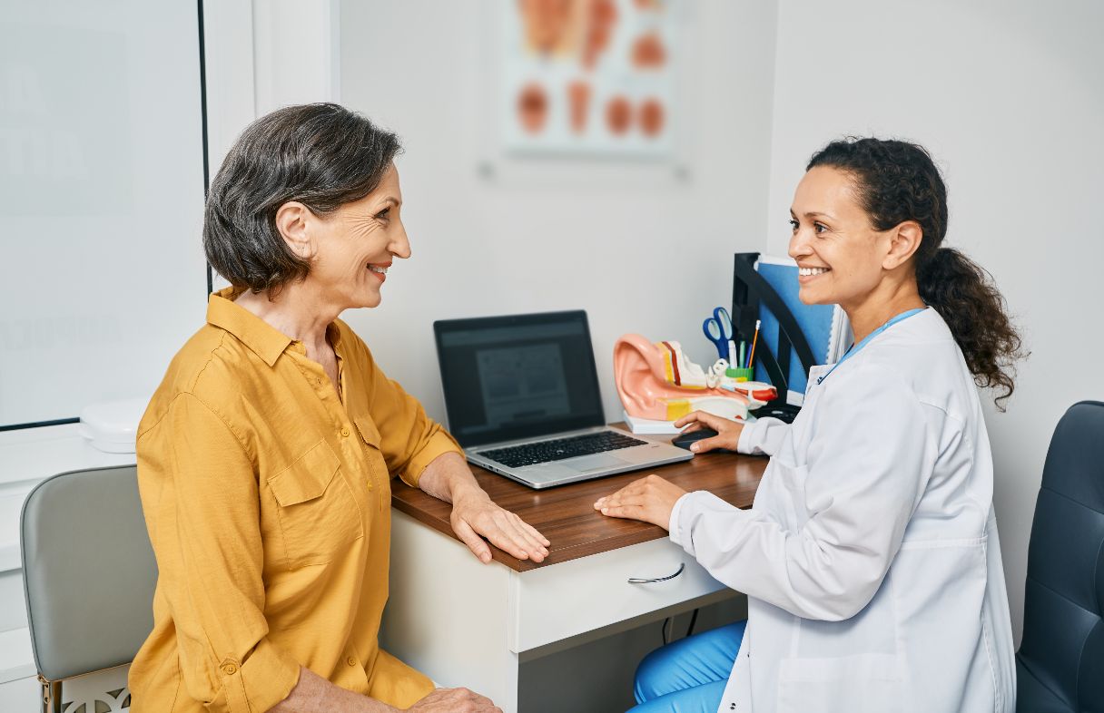 Provider speaking with client